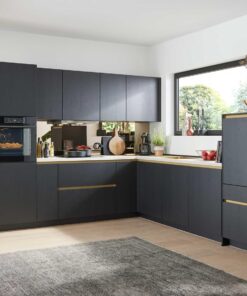 Culineo moderne L-Kueche Schwarz