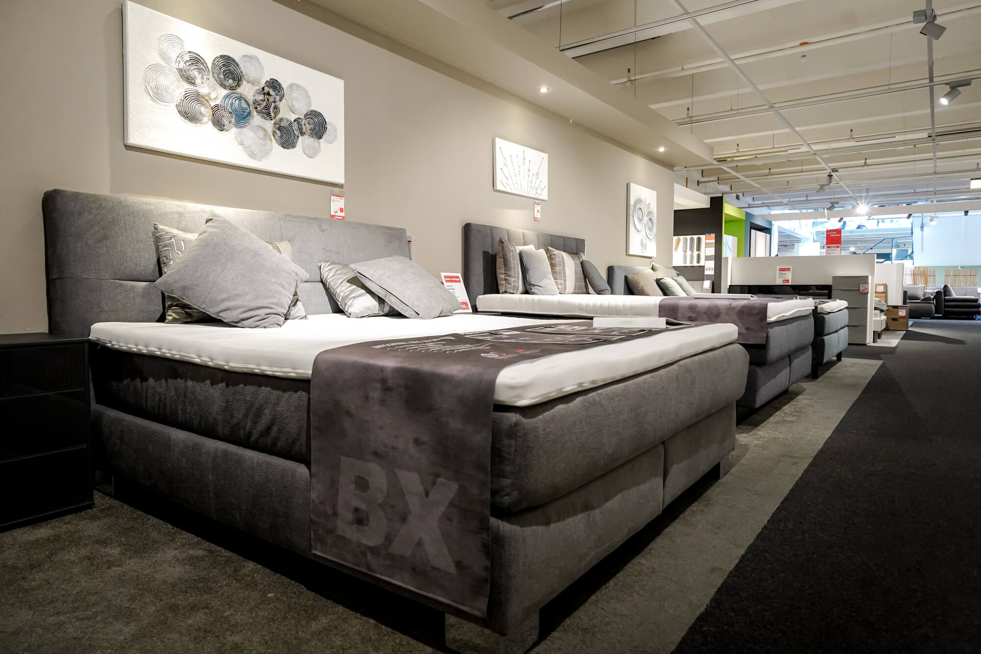 Boxspringbetten Polster modern grau
