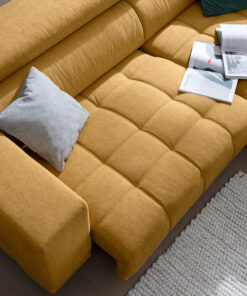 Ecksofa Drees Stoff gelb mit Sitztiefenverstellung