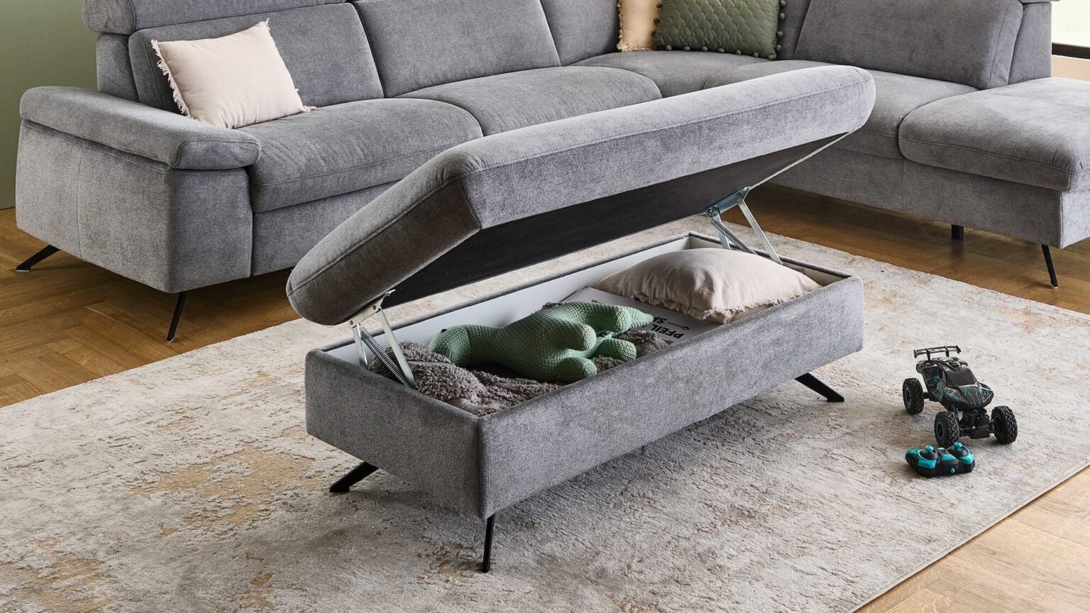 Modulmaster Sofa mit Funktionshocker inklusive Stauraum