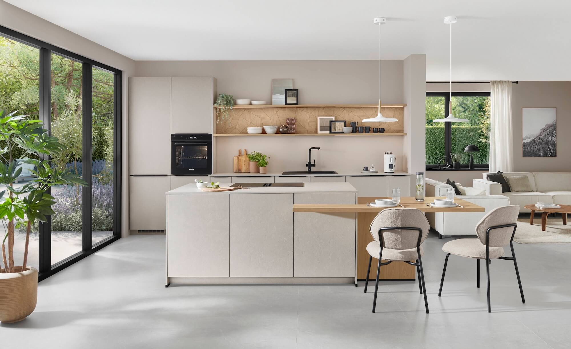 Nobilia-Look-Designkueche-mit-Insel-Sand