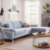Prospekte Polstersofa Ahrendshoop Stoff hellblau