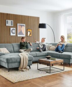 Wohnlandschaft Rödermark Stoff stahlgrau gross