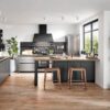 Nobilia Inox moderne Kueche mit Halbinsel