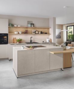 Nobilia Look Inselkueche Beige mit Tresen