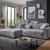 Ecksofa Commander Stoff grau