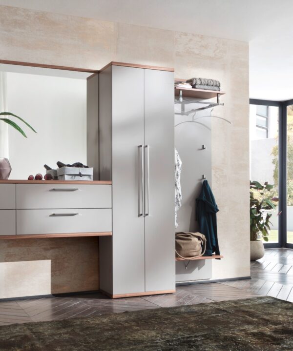 Garderobe Come-In grau Nussbaum