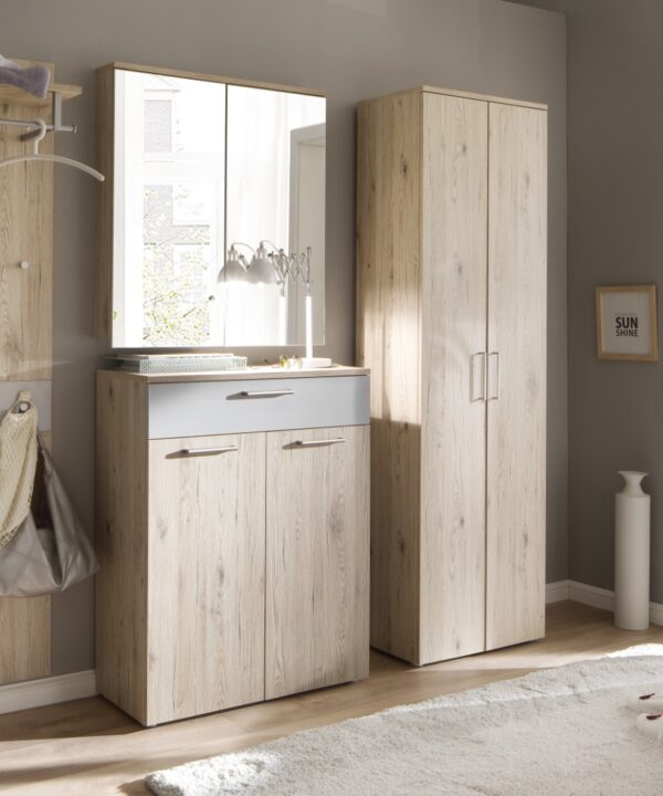 Garderobe Faro Eiche hellgrau