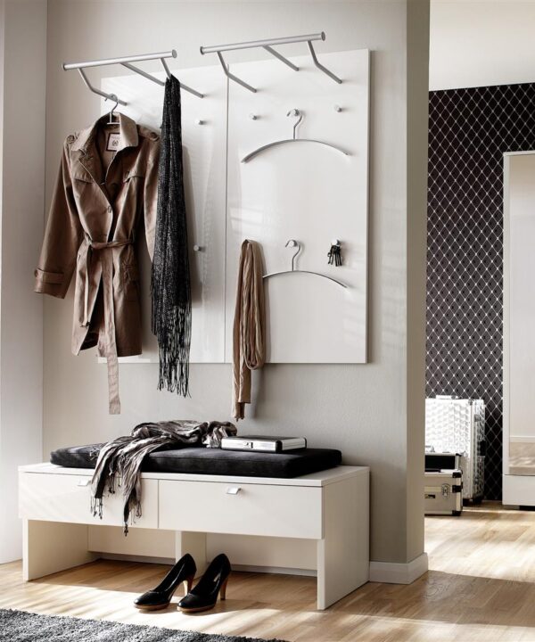 Garderobe Multicolor Una weiß Hochglanz