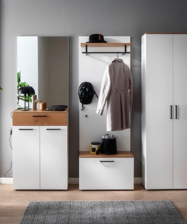 Garderobe Palma weiß Eiche