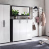 Garderobe Roubaix weiß Hochglanz