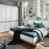 Schlafzimmer Barcelona Drehtuerenschrank weiss Glas Eiche