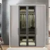 Schrank Split kieselgrau Glas