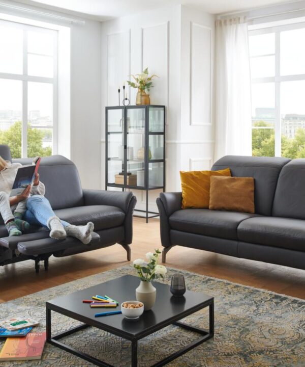 Sofagarnitur-Relaxa-Leder-grau