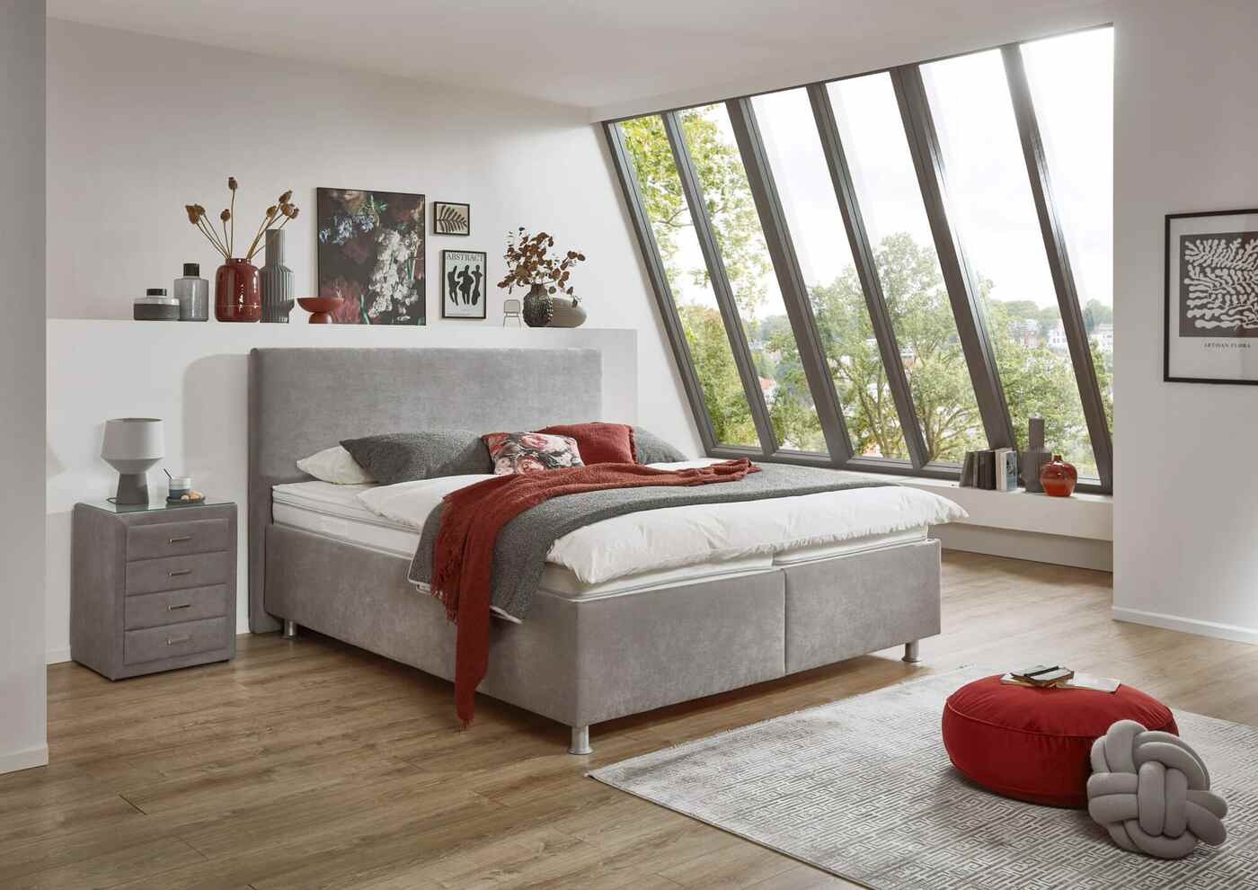 Oschmann boxspringbett grau