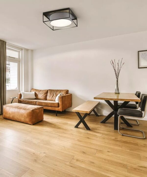 Deckenleuchte Carre Sandschwarz Wohnzimmer