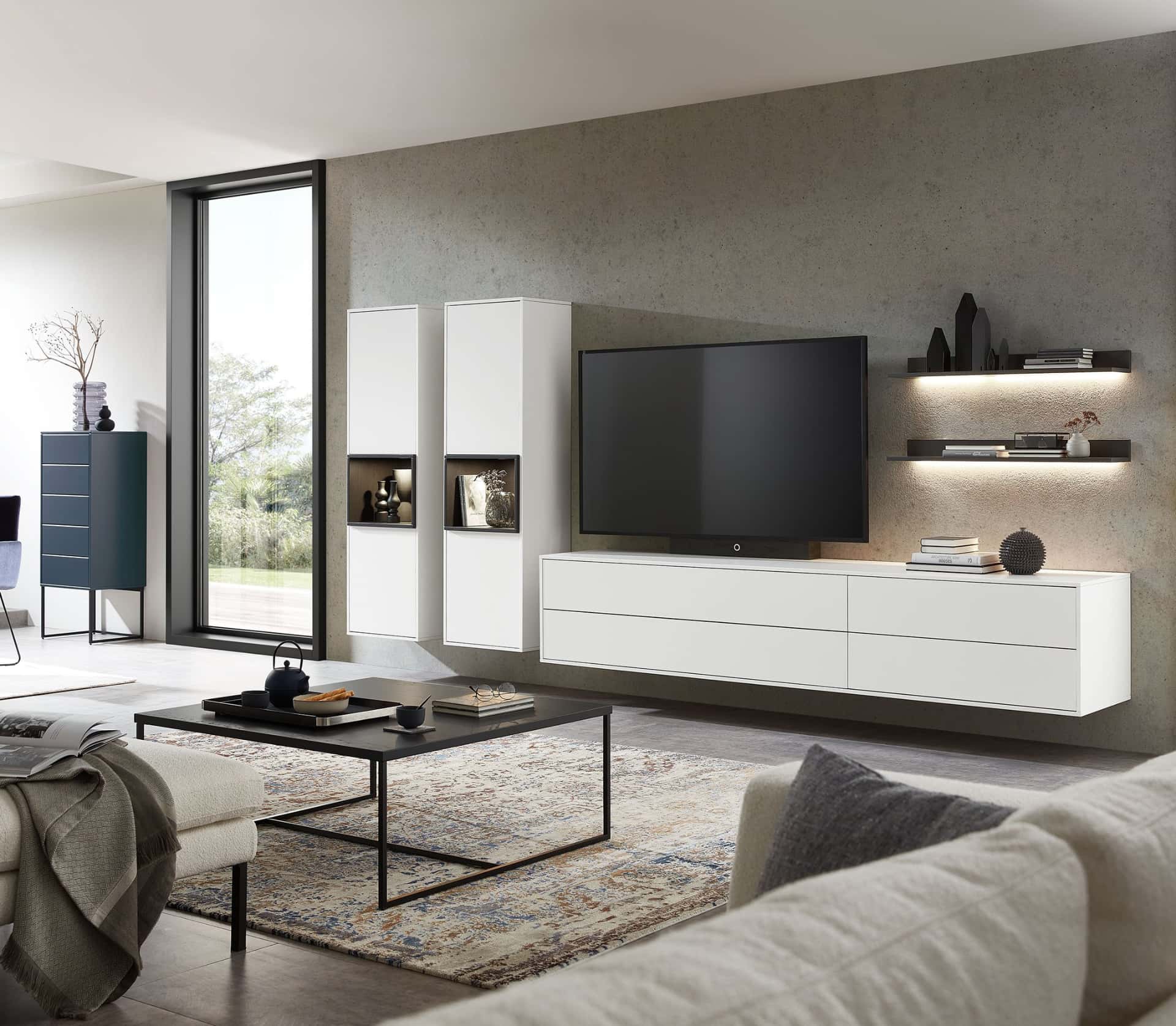 Wohnwand Harmony von RMW in Furnier und Lack